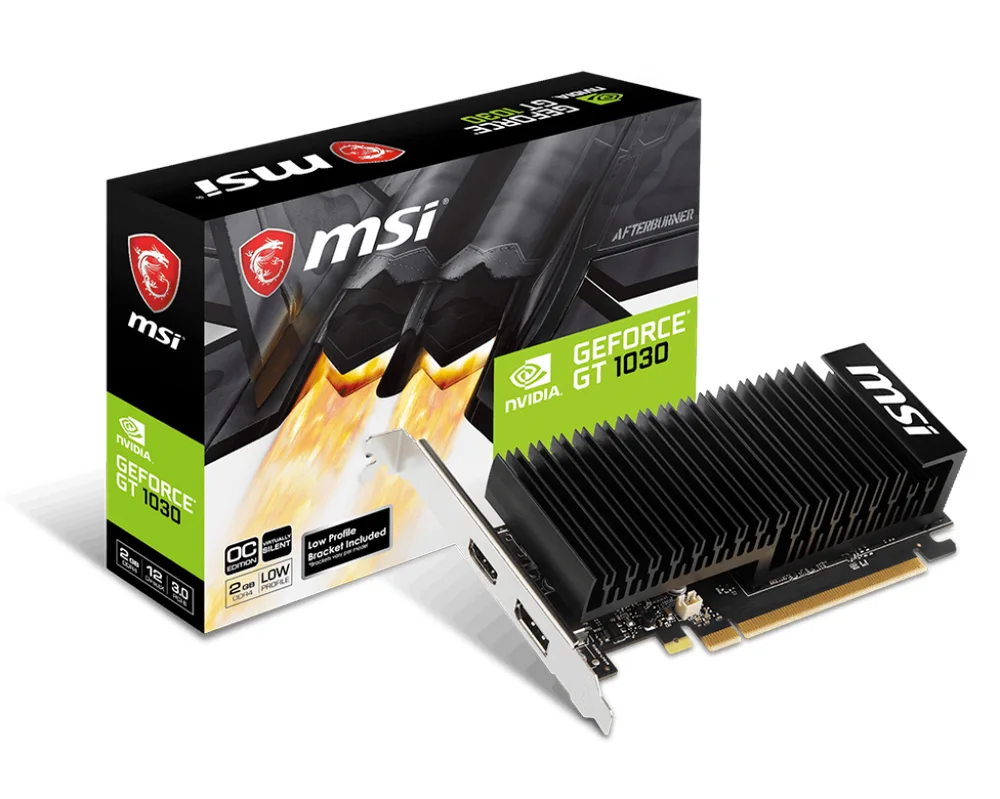 msi GeForce GT 1030 2GB GDDR4 Low Profile Passive image 1