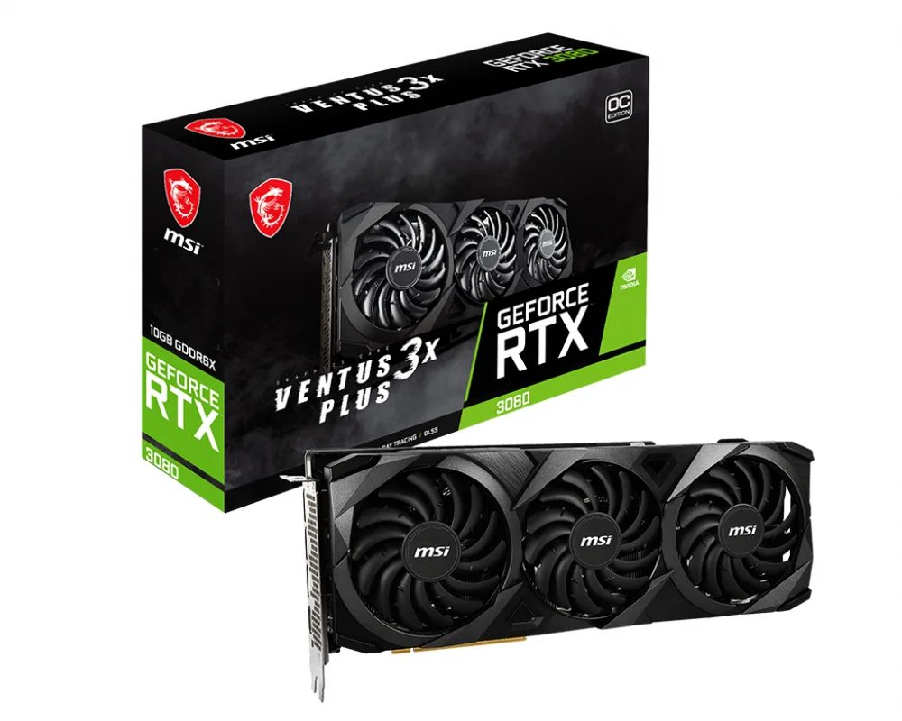 msi GeForce RTX 3080 VENTUS 3X PLUS OC LHR 10 Go GDDR6X image 1