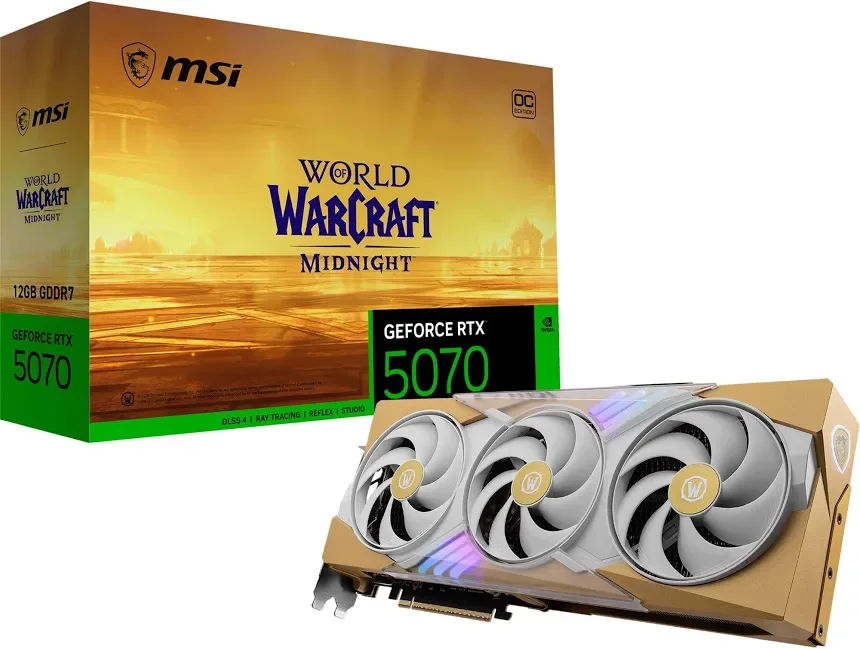 MSI GeForce RTX 5070 12GB GDDR7 World of Warcraft MIDNIGHT LIGHT EDITION OC Reflex 2 RTX  image 1
