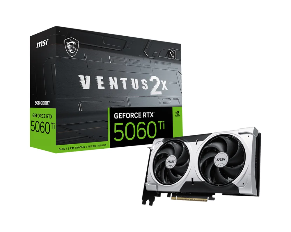 msi hautes performances RTX 5060Ti 8 Go GDDR6 Ventus 2X PLUS à double ventilateur image 1