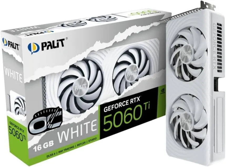 Palit GeForce RTX 5060 Ti White OC 16GB GDDR7 Reflex 2 RTX