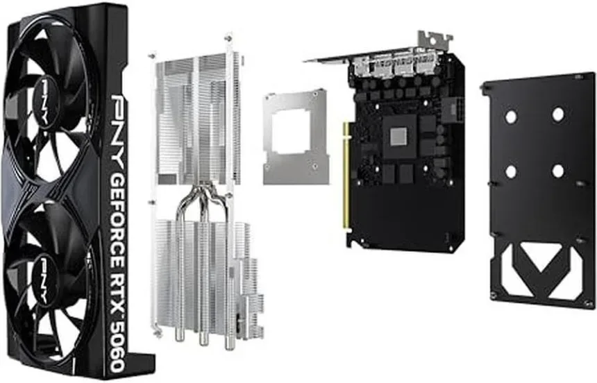 PNY GeForce RTX 5060 Double ventilateur 8 Go GDDR7 Reflex 2 RTX image 2