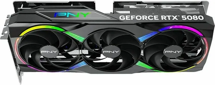 PNY GeForce RTX 5080 ARGB Overclocké Triple ventilateur 16 Go GDDR7 Reflex 2 RTX image 3