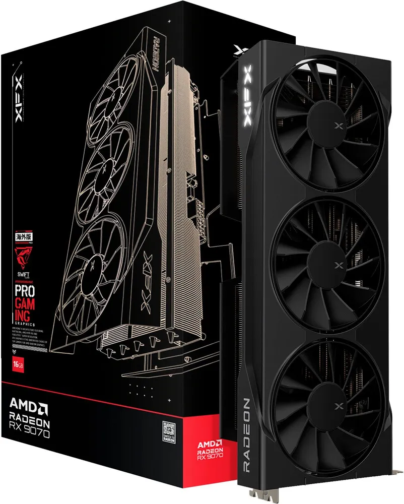 XFX SWIFT AMD Radeon RX 9070 OC à trois ventilateurs 16 Go GDDR6 image 1