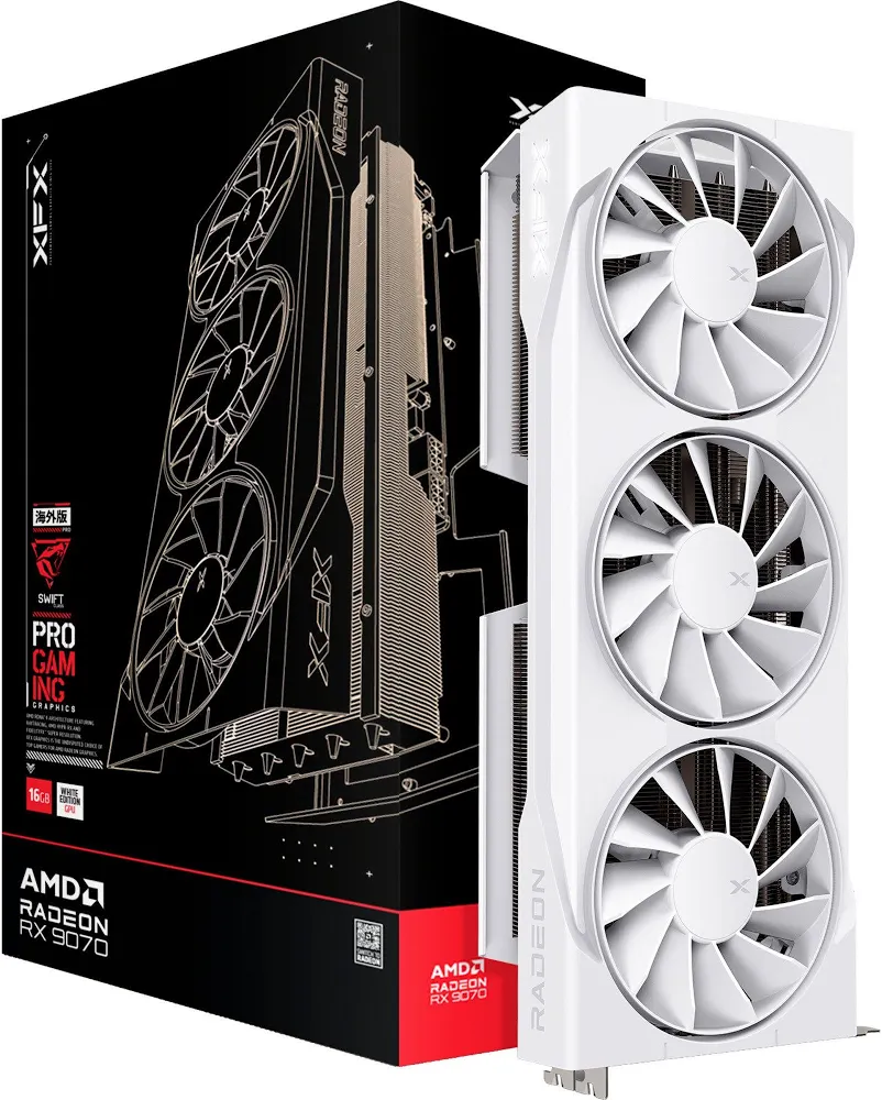 XFX SWIFT AMD Radeon RX 9070 OC Triple ventilateur 16 Go GDDR6 FSR 4 Blanc image 1