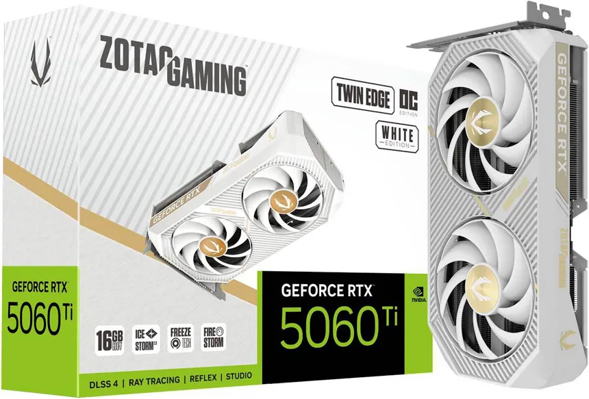 Zotac GeForce RTX 5060 Ti Twin Edge OC 16GB White Edition image 1