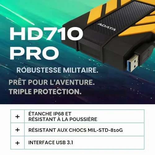ADATA HD710P 1 To Jaune - vue 2