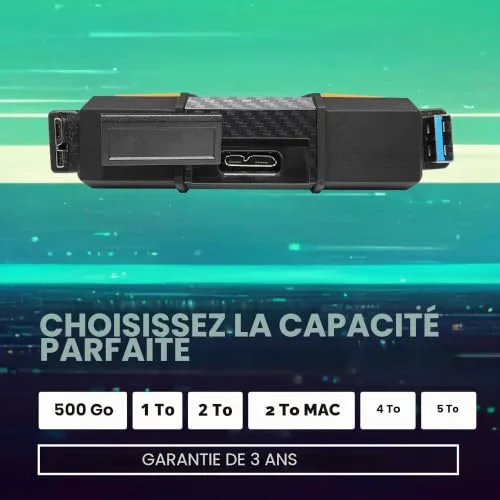 ADATA HD710P 1 To Jaune - vue 3