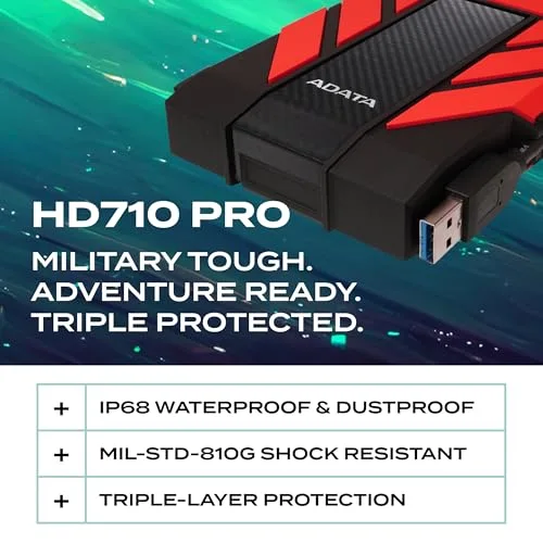 ADATA HD710P 1 To Rouge - vue 3
