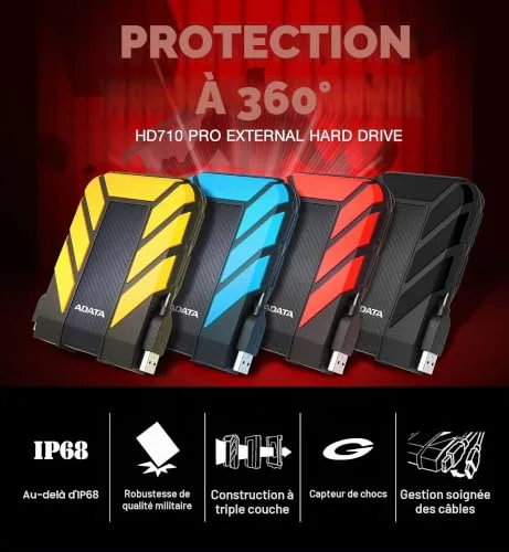ADATA HD710P 2 To Jaune - vue 9
