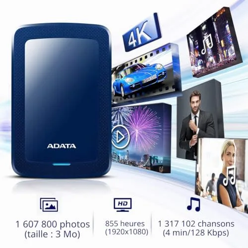ADATA HV300 1 To Bleu - vue 4