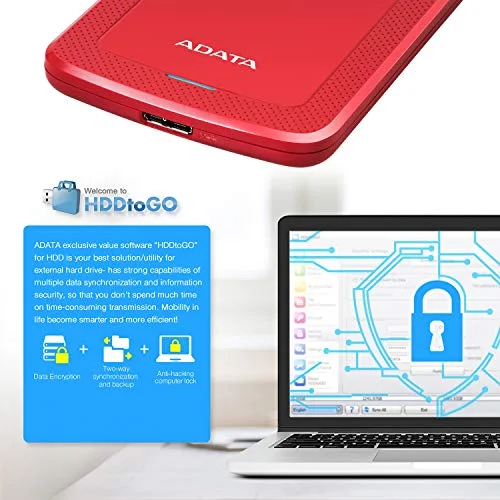 ADATA HV300 1 To Rouge - vue 5
