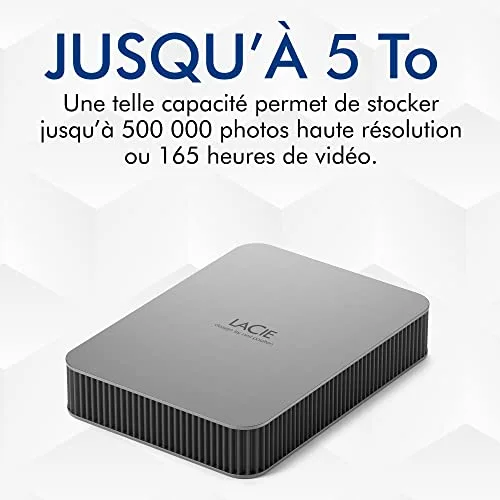 Disque dur externe LaCie Mobile Drive STLP1000400 1 To - vue 3