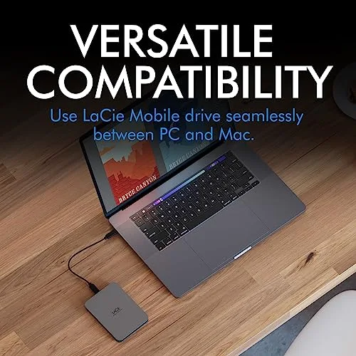 Disque dur externe - LACIE - Mobile Drive STLR400040 - 4 To - Chiffré - USB 3.2 Gen 1 - vue 5