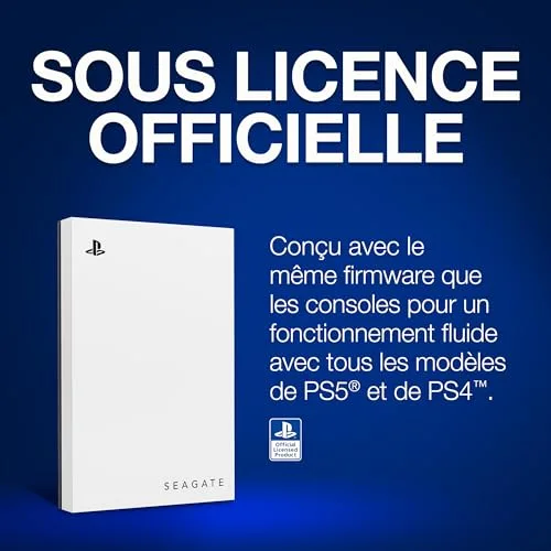 Disque dur externe Seagate Game Drive 5 To Blanc PS5 - vue 3