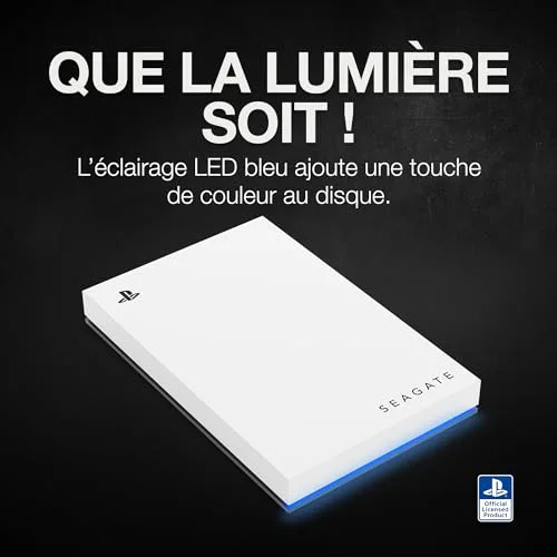 Disque dur externe Seagate Game Drive 5 To Blanc PS5 - vue 4