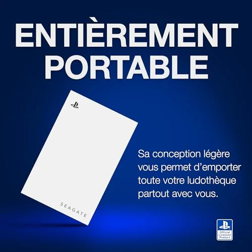 Disque dur externe Seagate Game Drive 5 To Blanc PS5 - vue 6