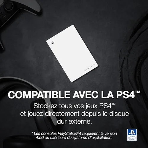Disque dur externe Seagate Game Drive 5 To Blanc PS5 - vue 8