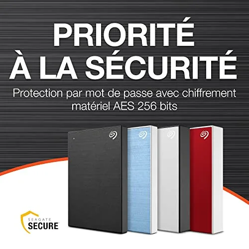 Disque dur externe - Seagate - One Touch - 4To - USB 3.0 - Chiffrement matériel - vue 4