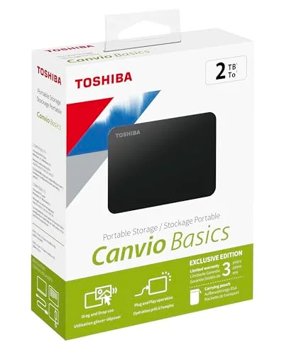 Disque dur externe TOSHIBA Canvio Basics 2To avec housse - vue 2