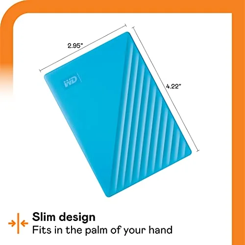 Disque Dur Externe WD My Passport 2 To Bleu - vue 2