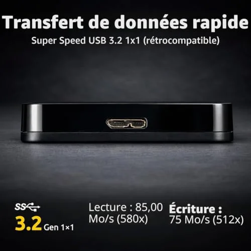 Disque Dur Intenso 6021660 1TB HDD 2.5" USB 3.2 Refurbished - vue 5