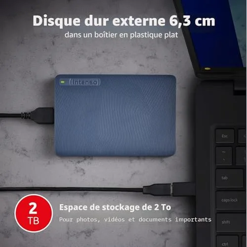 Disque Dur Intenso Memory Safe 2TB Bleu - vue 2