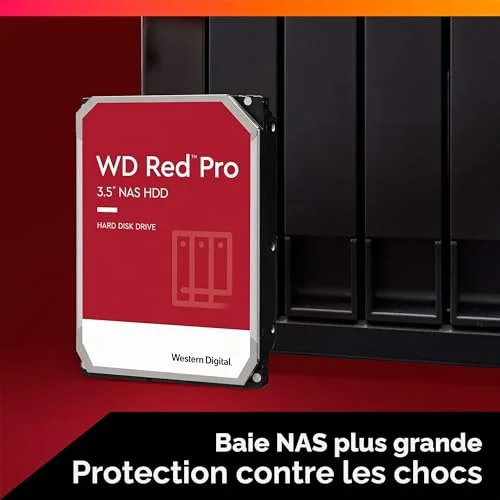 Disque Dur Interne NAS - WESTERN DIGITAL - WD Red Pro - 8 To - 7200 TR/Min - SATA 6 Go/s - vue 3