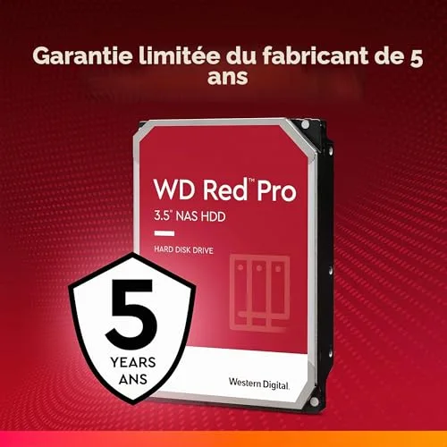 Disque Dur Interne NAS - WESTERN DIGITAL - WD Red Pro - 8 To - 7200 TR/Min - SATA 6 Go/s - vue 4