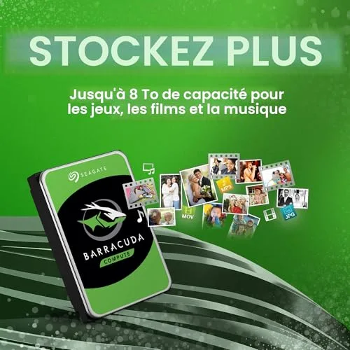 Disque dur interne SEAGATE BarraCuda Compute - 2 To - SATA 6Gb/s - 7200 tr/min - vue 3