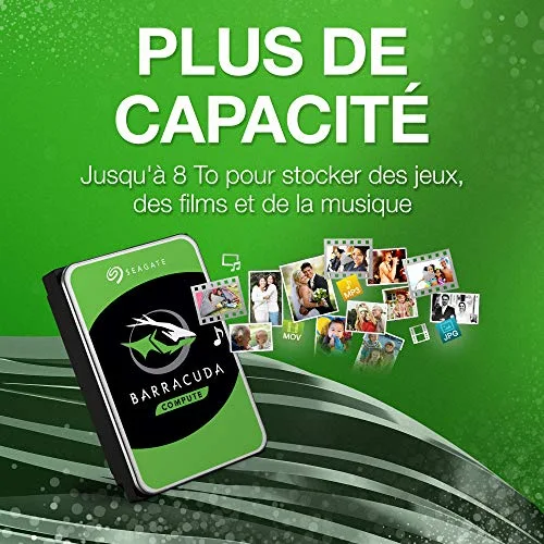 Disque Dur Seagate BarraCuda 4To - vue 3