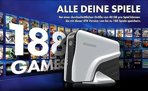 Graugear Disque dur jeu 8 To USB 3.1 - vue 2