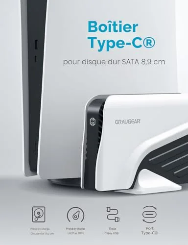 Graugear Externe 4TB HDD PS4 PS5 - vue 3