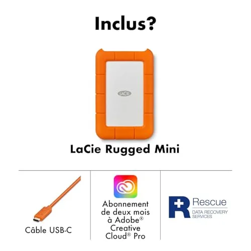 LaCie Rugged Mini 2 To - vue 3