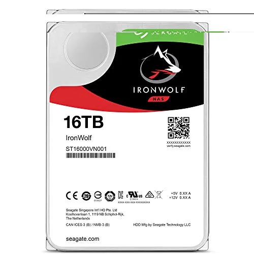 SEAGATE - Disque Dur Interne - IronWolf NAS - 16To - 7 200 tr/min - 35 (ST16000VN001) - vue 2