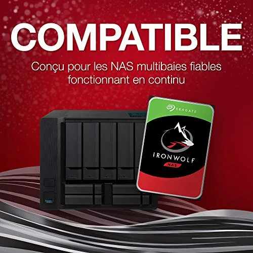 SEAGATE - Disque Dur Interne - IronWolf NAS - 16To - 7 200 tr/min - 35 (ST16000VN001) - vue 3