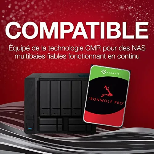 SEAGATE - Disque dur Interne - NAS IronWolf Pro - 8To - 7200 tr/min - 3.5 - vue 2