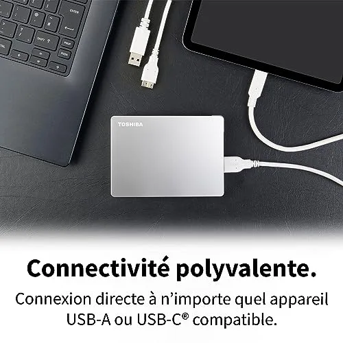 Toshiba Canvio Flex 1 To Argent - vue 4