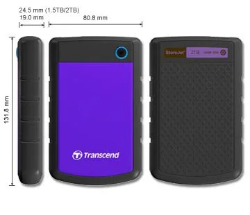 Transcend StoreJet 25H3P 2 To - vue 3