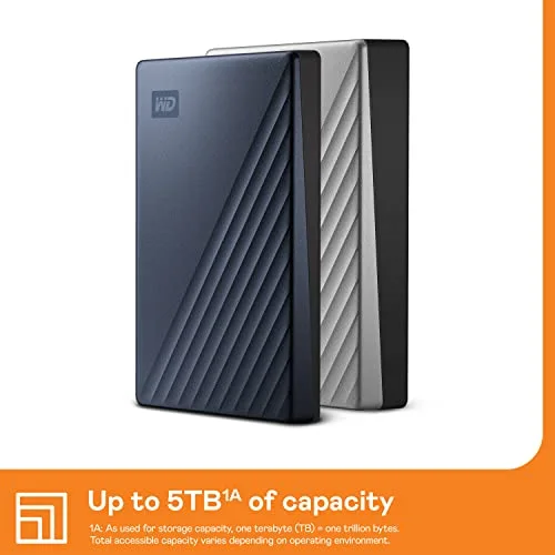 WD My Passport Ultra 5 To Bleu - vue 4