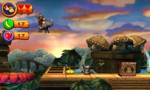 Donkey Kong Country Returns 3D Jeu 3DS - vue 2