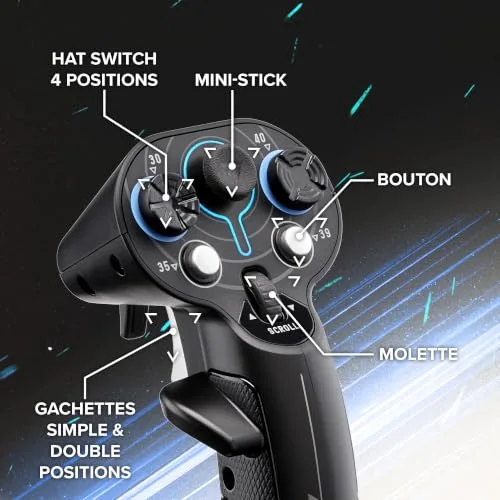 Poignée additionnelle - THRUSTMASTER - Sol-R 3 AVA Add-On Grip - Technologie HEART - 21 boutons - 6 axes - vue 5