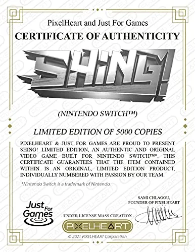 Shing! Jeu Switch - vue 3