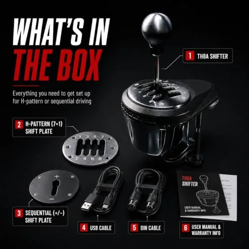 THRUSTMASTER Levier de vitesse TH8A SHIFTER ADD-ON - PC / PS4 / PS5 / Xbox One - vue 8