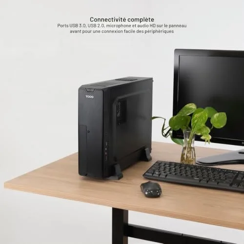 Boîtier Slim Micro-ATX/Mini-ITX - TOOQ - TQC-3007U3C - Alimentation 500W incluse - Noir - USB 3.0 - vue 7