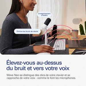 Elgato Wave Neo Microphone USB-C Blanc - vue 2