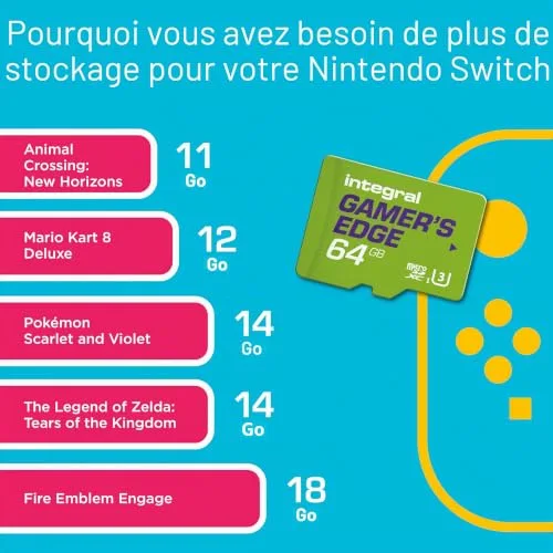 Integral Gamer’s Edge 64 Go microSDXC pour Nintendo Switch - vue 7