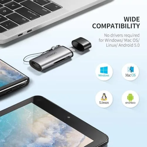 UGREEN Lecteur de cartes USB-C aluminium SD/microSD - vue 5