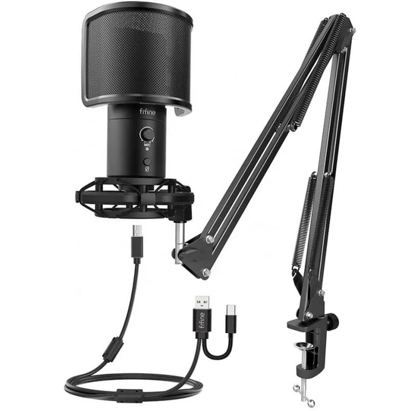 Microphone Fifine T683 USB Cardioïde avec Bras