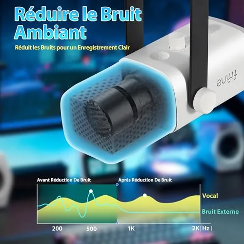 FIFINE AM8 microphone USB/XLR dynamique RGB - vue 6
